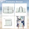 imageG4Free Beach Bag Foldable Beach Tote Bag with Zipper Waterproof Sandproof Pool BagLight Green