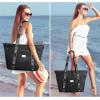 imageG4Free Beach Bag Waterproof Beach Bags for Women Personalized Strap Tote Bag for Women Birthday GiftsBlack