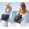 imageG4Free Beach Bag Waterproof Sandproof Beach Tote Bag Large Capacity Foldable for WomenBlack