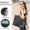 imageG4Free Beach Bag Waterproof Sandproof Beach Tote Bag Large Capacity Foldable for WomenBlack