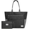 imageG4Free Beach Bag Waterproof Sandproof Beach Tote Bag Large Capacity Foldable for WomenBlack