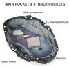 imageG4Free Beach Bag Waterproof Sandproof Beach Tote Bag Large Capacity Foldable for WomenBlack White