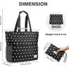 imageG4Free Beach Bag Waterproof Sandproof Beach Tote Bag Large Capacity Foldable for WomenBlack White