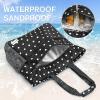 imageG4Free Beach Bag Waterproof Sandproof Beach Tote Bag Large Capacity Foldable for WomenBlack White