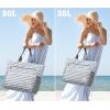 imageG4Free Beach Bag Waterproof Sandproof Beach Tote Bag Large Capacity Foldable for WomenGrey Stripe