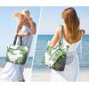 imageG4Free Beach Bag Waterproof Sandproof Beach Tote Bag Large Capacity Foldable for WomenLeaf