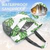 imageG4Free Beach Bag Waterproof Sandproof Beach Tote Bag Large Capacity Foldable for WomenLeaf