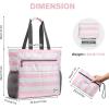 imageG4Free Beach Bag Waterproof Sandproof Beach Tote Bag Large Capacity Foldable for WomenPink White