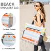 imageG4Free Beach Bag Waterproof Sandproof Beach Tote Bag Large Capacity Foldable for WomenRainbow