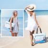 imageG4Free Beach Bag Waterproof Sandproof Beach Tote Bag Large Capacity Foldable for WomenSailboat Print