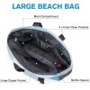 imageG4Free Beach Bag Waterproof Sandproof Beach Tote Bag Large Capacity Foldable for WomenSailboat Print