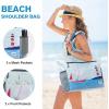 imageG4Free Beach Bag Waterproof Sandproof Beach Tote Bag Large Capacity Foldable for WomenSailboat Print