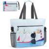 imageG4Free Beach Bag Waterproof Sandproof Beach Tote Bag Large Capacity Foldable for WomenSailboat Print