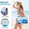 imageG4Free Beach Bag Waterproof Sandproof Beach Tote Bag Large Capacity Foldable for WomenSunrise Print