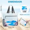 imageG4Free Beach Bag Waterproof Sandproof Beach Tote Bag Large Capacity Foldable for WomenSunrise Print