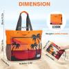 imageG4Free Beach Bag Waterproof Sandproof Beach Tote Bag Large Capacity Foldable for WomenSunset Print