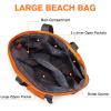 imageG4Free Beach Bag Waterproof Sandproof Beach Tote Bag Large Capacity Foldable for WomenSunset Print
