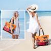 imageG4Free Beach Bag Waterproof Sandproof Beach Tote Bag Large Capacity Foldable for WomenSunset Print