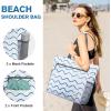 imageG4Free Beach Bag Waterproof Sandproof Beach Tote Bag Large Capacity Foldable for WomenWavy