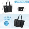 imageG4Free Beach BagWaterproof Beach Tote Pool Bags for WomenCompatible with Stanley CupFoldablefor Weekender TravelBlack