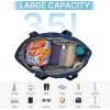 imageG4Free Beach BagWaterproof Beach Tote Pool Bags for WomenCompatible with Stanley CupFoldablefor Weekender TravelBlue and White Stripes
