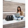 imageG4Free Canvas Tote Bag with Pockets Medium Size Crossbody Work Tote Bag for Women Zipper ClosureBlack