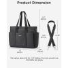 imageG4Free Canvas Tote Bag with Pockets Medium Size Crossbody Work Tote Bag for Women Zipper ClosureBlack
