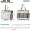 imageG4Free Canvas Tote Bag with Pockets Medium Size Crossbody Work Tote Bag for Women Zipper ClosureGrey