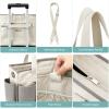 imageG4Free Canvas Tote Bag with Pockets Medium Size Crossbody Work Tote Bag for Women Zipper ClosureGrey
