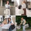imageG4Free Canvas Tote Bag with Pockets Medium Size Crossbody Work Tote Bag for Women Zipper ClosureGrey