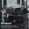 imageG4Free Eco Windproof Travel Umbrella for Rain ampamp Sun Strongest Fiberglass Frame Double Canopy with Reflective Strip Auto Open Close Folding Umbrella For Car Backpack PurseBlackInterstellar