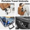 imageG4Free Eco Windproof Travel Umbrella for Rain ampamp Sun Strongest Fiberglass Frame Double Canopy with Reflective Strip Auto Open Close Folding Umbrella For Car Backpack PurseBlackInterstellar