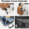 imageG4Free Eco Windproof Travel Umbrella for Rain ampamp Sun Strongest Fiberglass Frame Double Canopy with Reflective Strip Auto Open Close Folding Umbrella For Car Backpack PurseBlack