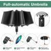 imageG4Free Eco Windproof Travel Umbrella for Rain ampamp Sun Strongest Fiberglass Frame Double Canopy with Reflective Strip Auto Open Close Folding Umbrella For Car Backpack PurseBlackAurora