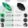 imageG4Free Eco Windproof Travel Umbrella for Rain ampamp Sun Strongest Fiberglass Frame Double Canopy with Reflective Strip Auto Open Close Folding Umbrella For Car Backpack PurseBlackAurora