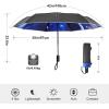 imageG4Free Eco Windproof Travel Umbrella for Rain ampamp Sun Strongest Fiberglass Frame Double Canopy with Reflective Strip Auto Open Close Folding Umbrella For Car Backpack PurseBlackInterstellar