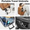 imageG4Free Eco Windproof Travel Umbrella for Rain ampamp Sun Strongest Fiberglass Frame Double Canopy with Reflective Strip Auto Open Close Folding Umbrella For Car Backpack PurseBlackAurora