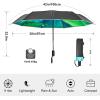 imageG4Free Eco Windproof Travel Umbrella for Rain ampamp Sun Strongest Fiberglass Frame Double Canopy with Reflective Strip Auto Open Close Folding Umbrella For Car Backpack PurseBlackAurora