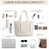 imageG4Free Large Canvas Tote Bag for Women with Zipper Fit 156quot Laptop Everything Tote Bags with Pockets for Work TravelBeige