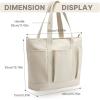 imageG4Free Large Canvas Tote Bag for Women with Zipper Fit 156quot Laptop Everything Tote Bags with Pockets for Work TravelBeige