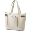 imageG4Free Large Canvas Tote Bag for Women with Zipper Fit 156quot Laptop Everything Tote Bags with Pockets for Work TravelBeige