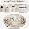 imageG4Free Large Canvas Tote Bag for Women with Zipper Fit 156quot Laptop Everything Tote Bags with Pockets for Work TravelBeige
