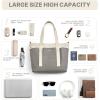 imageG4Free Large Canvas Tote Bag for Women with Zipper Fit 156quot Laptop Everything Tote Bags with Pockets for Work TravelGrey