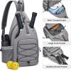 imageG4Free Pickleball Backpack Mens ampamp Womens Adjustable Crossbody Sling Bag Lightweight Paddle BagLight Grey