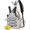imageG4Free Pickleball Bag Crossbody Sling Bag for Men Women Pickleball Backpack Pickle Ball Paddle Bag Gifts for SportsIvory