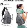 imageG4Free Pickleball Bag Crossbody Sling Bag for Men Women Pickleball Backpack Pickle Ball Paddle Bag Gifts for SportsLight Grey