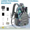imageG4Free Pickleball Bag Pickleball Backpack for Women and Men Padel Bag Fits 2 to 4 Paddles Gifts for Pickleball LoversBlue Leaf