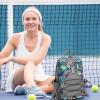 imageG4Free Pickleball Bag Pickleball Backpack for Women and Men Padel Bag Fits 2 to 4 Paddles Gifts for Pickleball LoversBlue Leaf