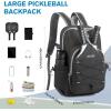 imageG4Free Pickleball Bag Pickleball Backpack for Women and Men Padel Bag Fits 2 to 4 Paddles Gifts for Pickleball LoversDark Grey