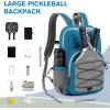 imageG4Free Pickleball Bag Pickleball Backpack for Women and Men Padel Bag Fits 2 to 4 Paddles Gifts for Pickleball LoversTeal Blue